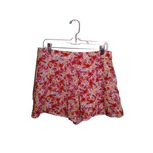 Outrageous Fortune Shorts Womens Size 10 Bright Floral Lightweight Side Zip